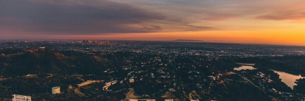 Panoramic view of Los Angeles from a hiking trail